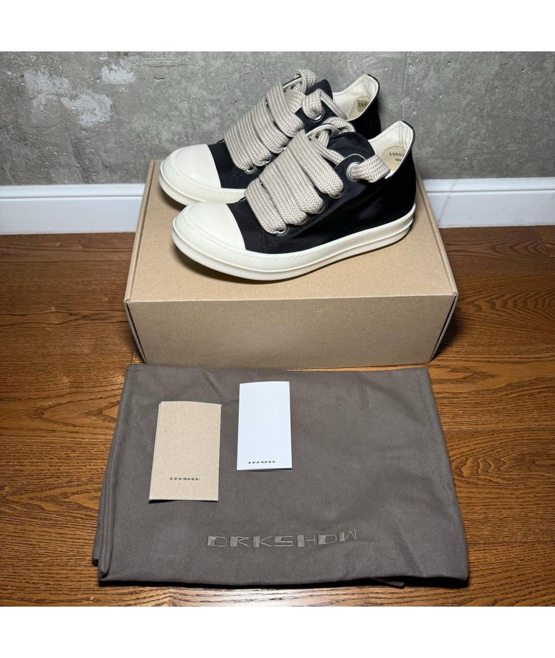 RICK OWENS DRKSHDW Черные резиновые низкие кроссовки / кеды, фото 6