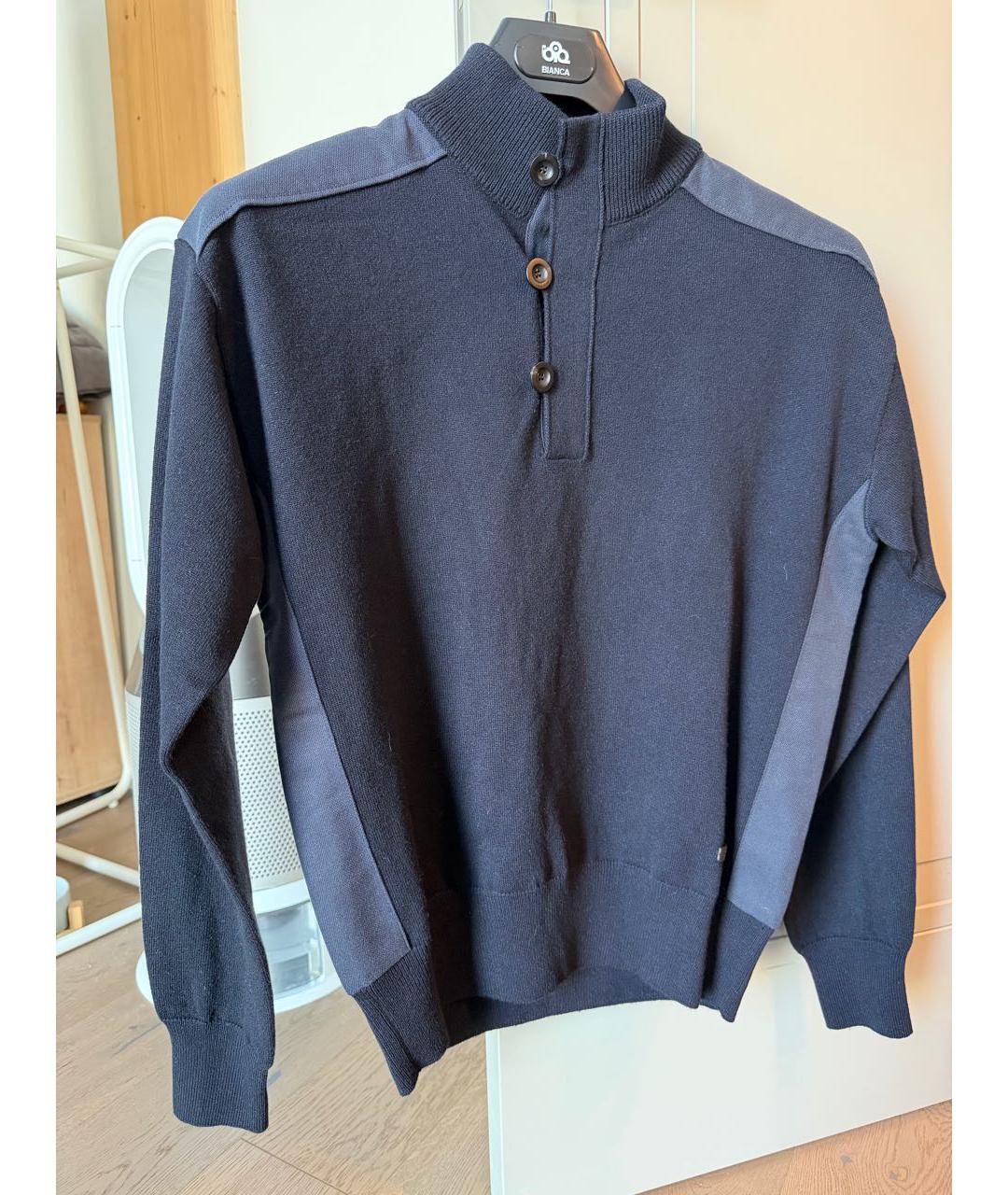 LORO PIANA Темно-синий кашемировый джемпер / свитер, фото 9