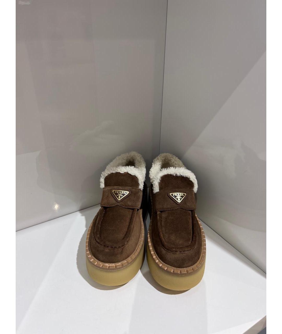 PRADA Коричневые замшевые ботинки, фото 2
