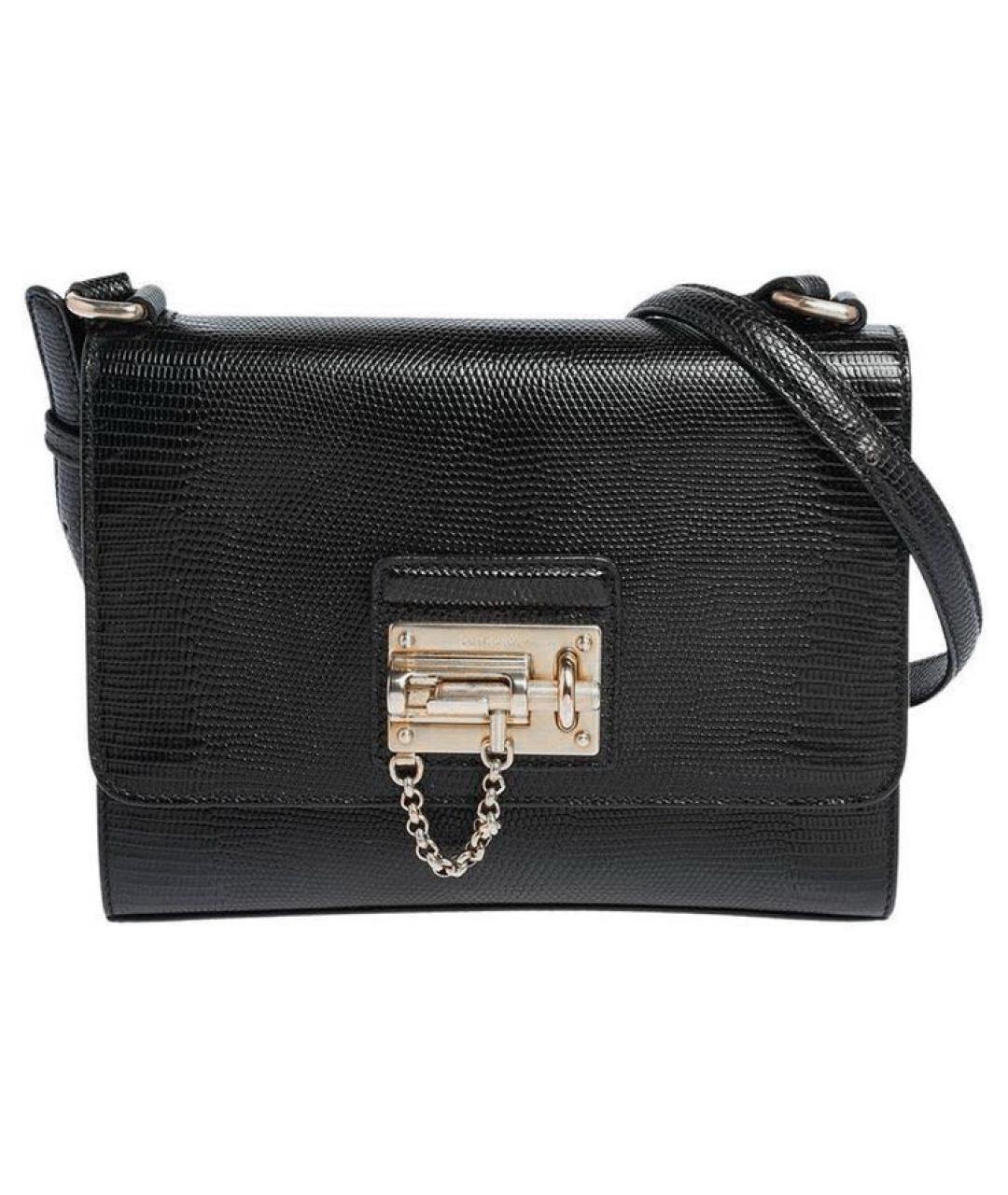 DOLCE&GABBANA Черная кожаная сумка через плечо, фото 1