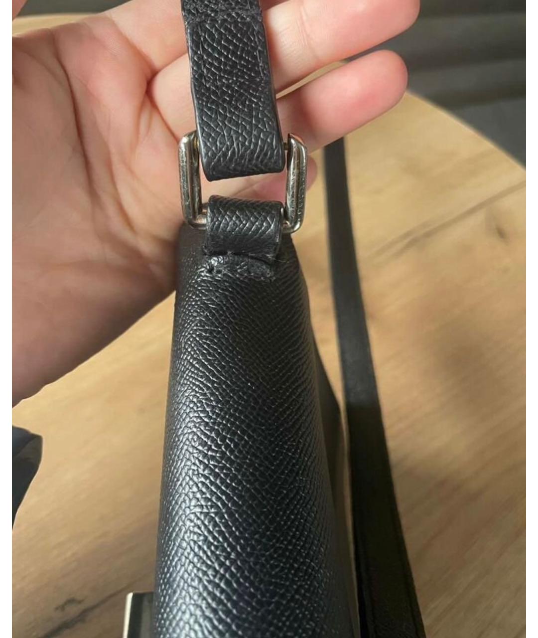 DOLCE&GABBANA Черная кожаная сумка через плечо, фото 3