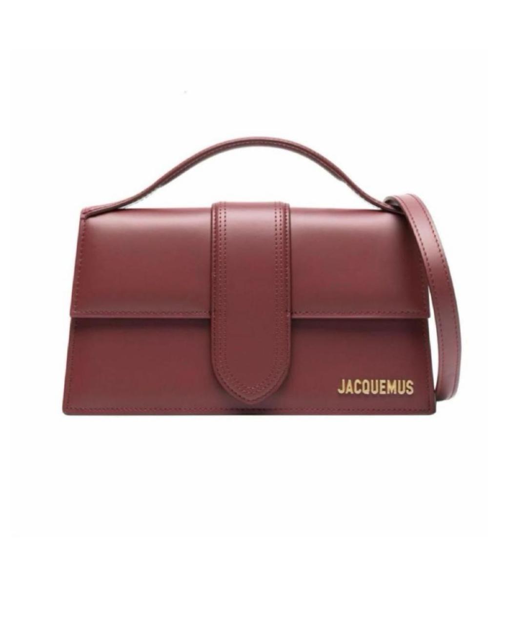 JACQUEMUS Бордовая кожаная сумка через плечо, фото 1