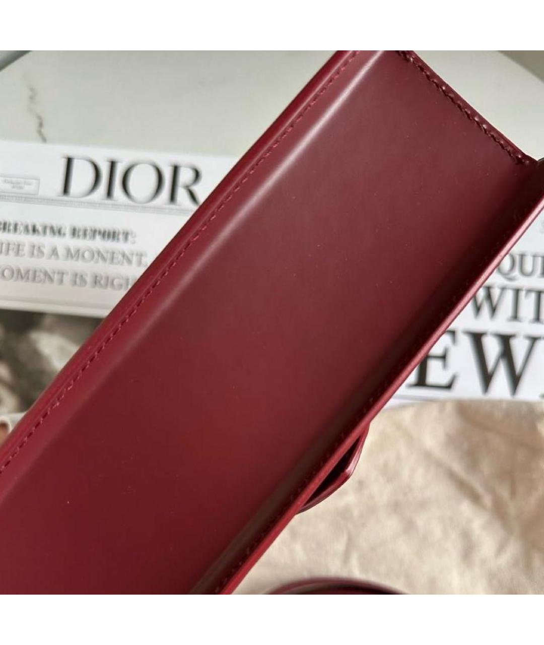 JACQUEMUS Бордовая кожаная сумка через плечо, фото 5