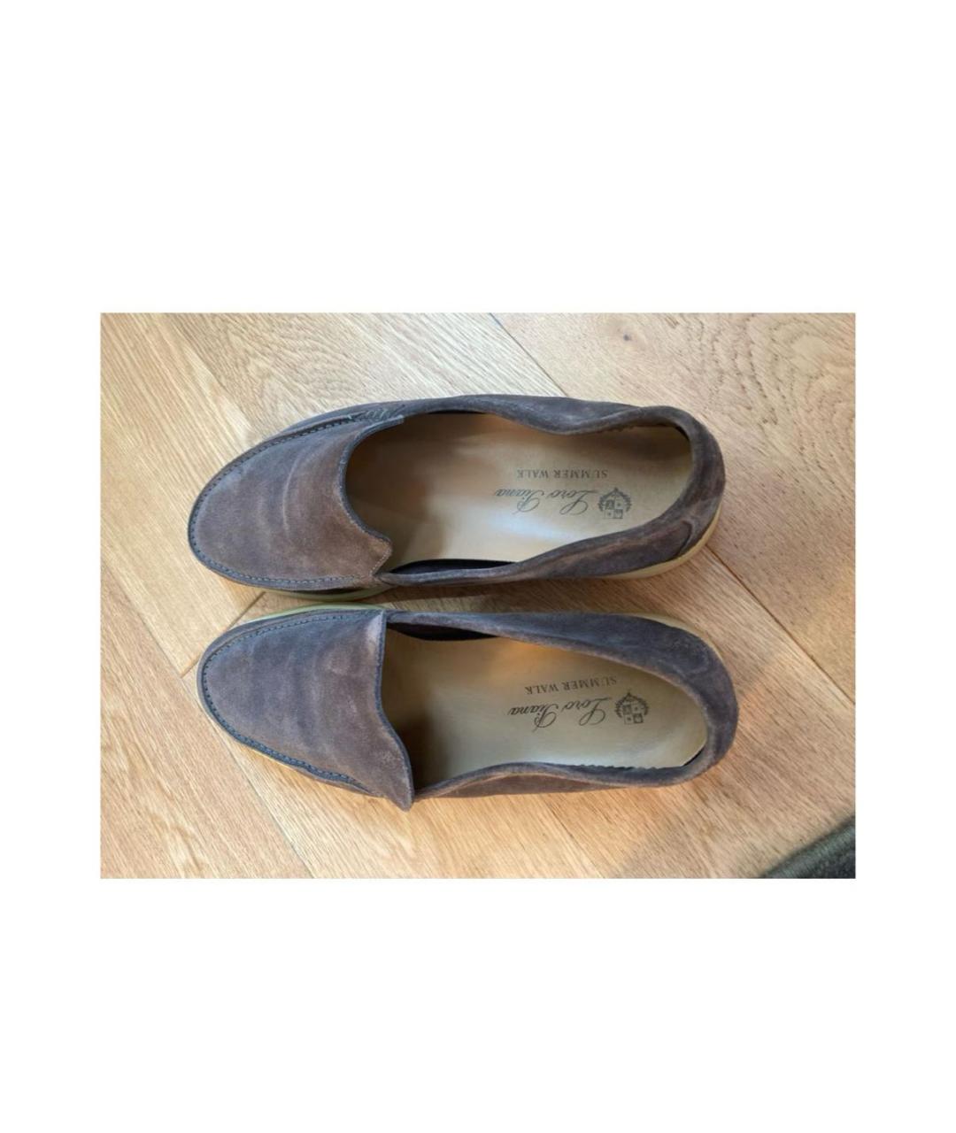 LORO PIANA Темно-синие замшевые лоферы, фото 3