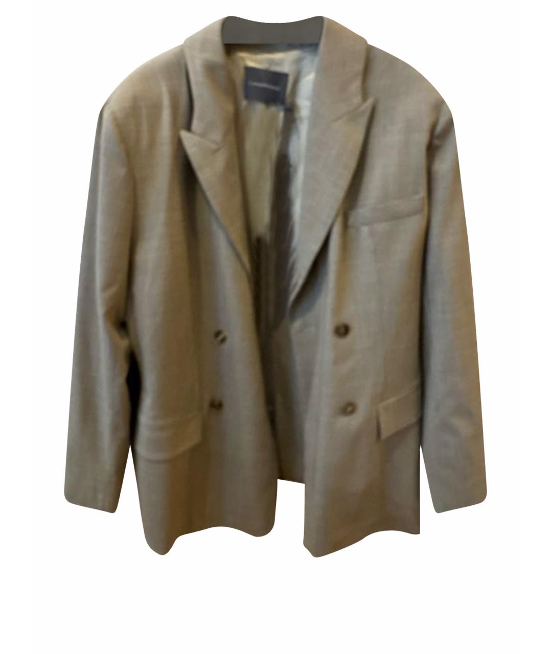 LORENA ANTONIAZZI Бежевый шерстяной жакет/пиджак, фото 1