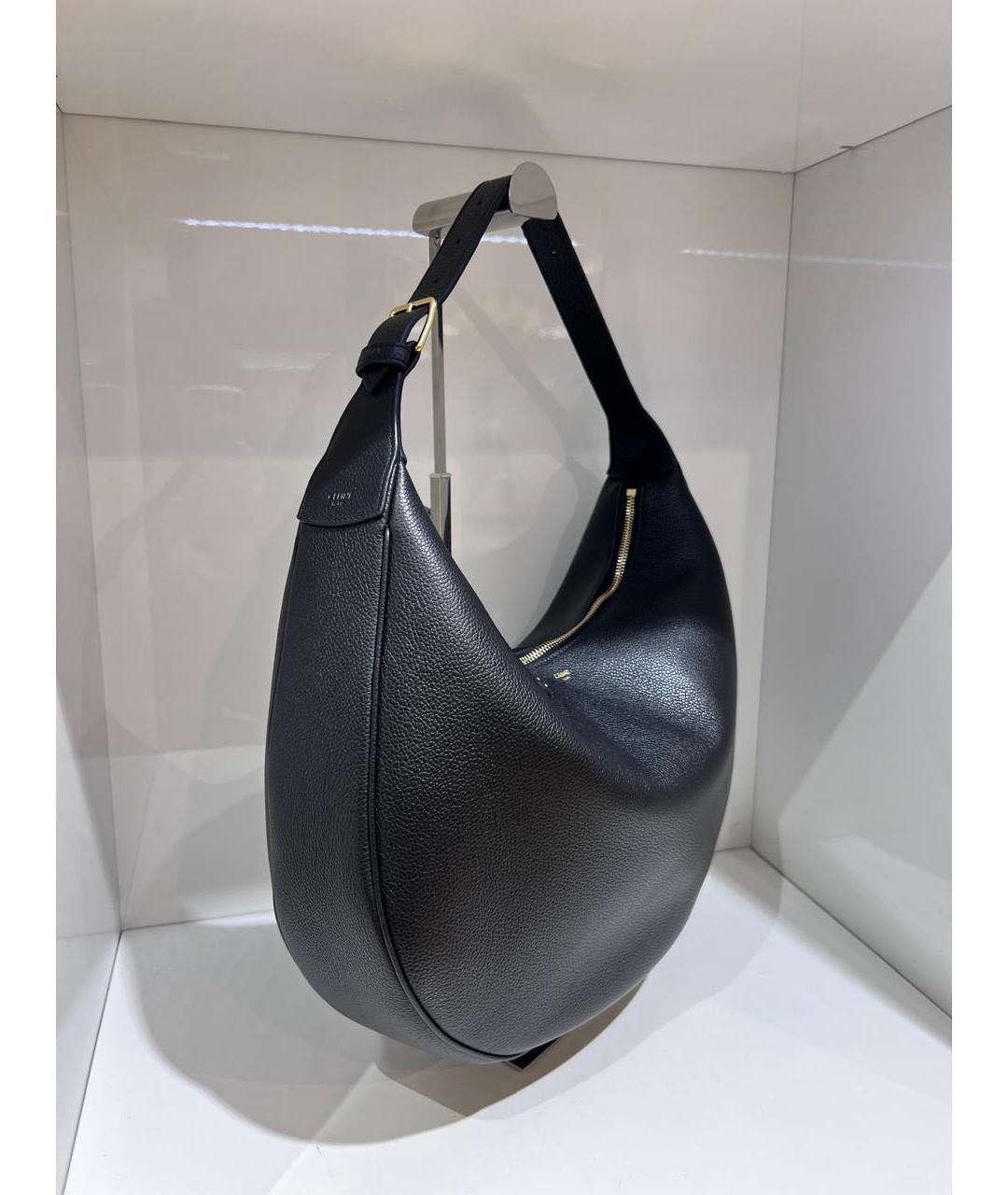 CELINE Черная кожаная сумка с короткими ручками, фото 3