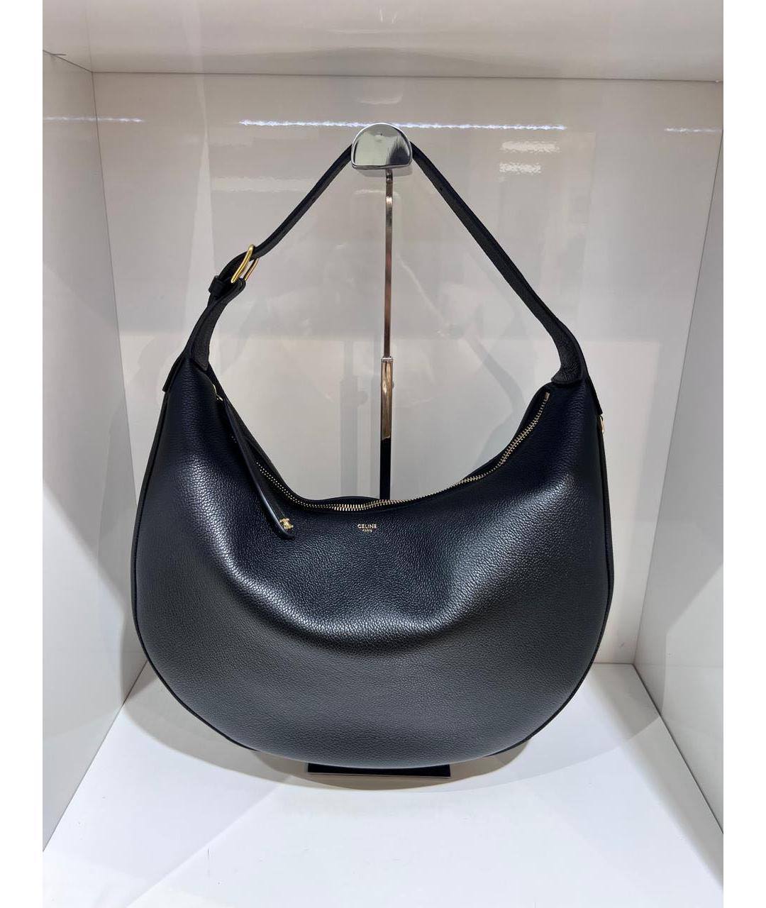 CELINE Черная кожаная сумка с короткими ручками, фото 2