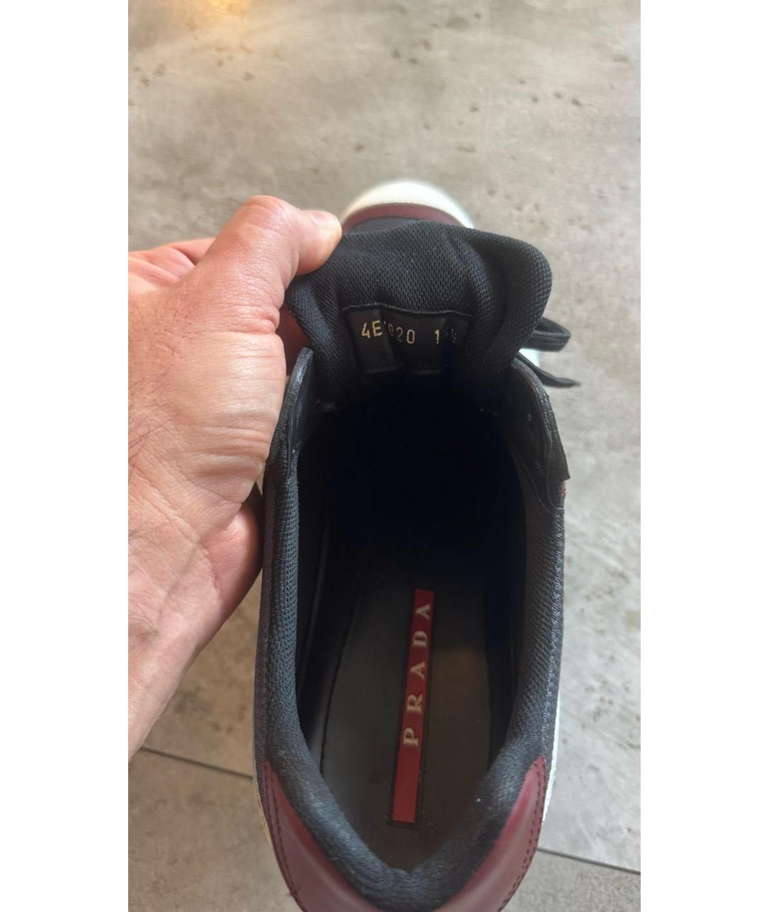 PRADA Антрацитовые текстильные низкие кроссовки / кеды, фото 4