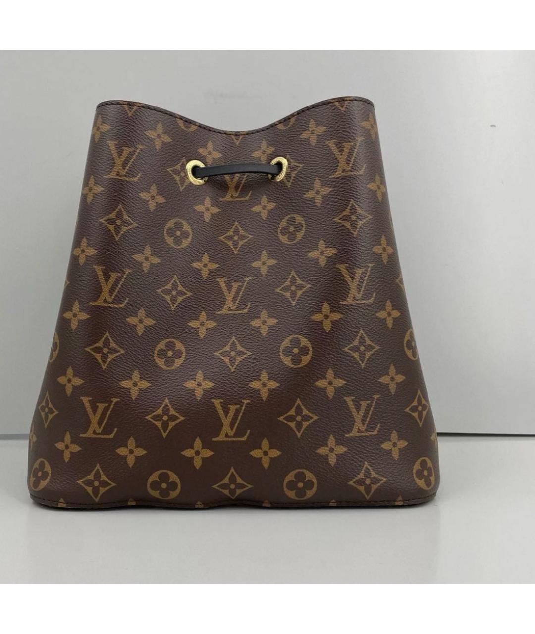 LOUIS VUITTON Коричневая кожаная сумка через плечо, фото 3