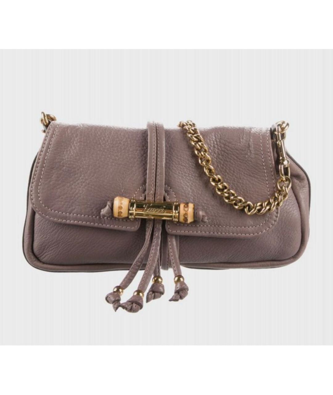 GUCCI Фиолетовая кожаная сумка с короткими ручками, фото 4