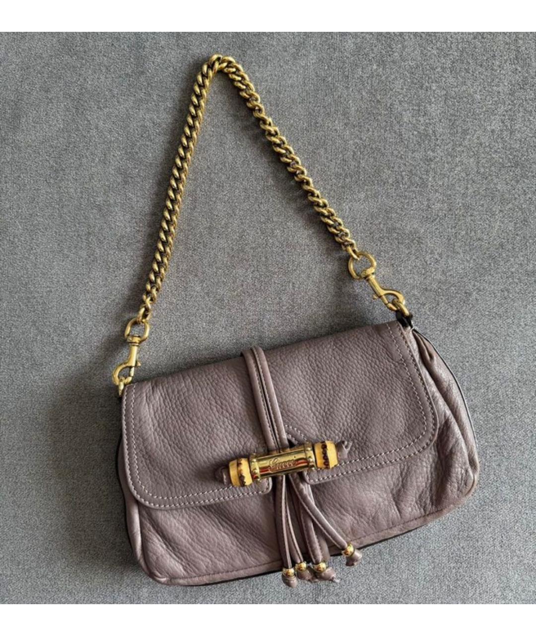 GUCCI Фиолетовая кожаная сумка с короткими ручками, фото 2