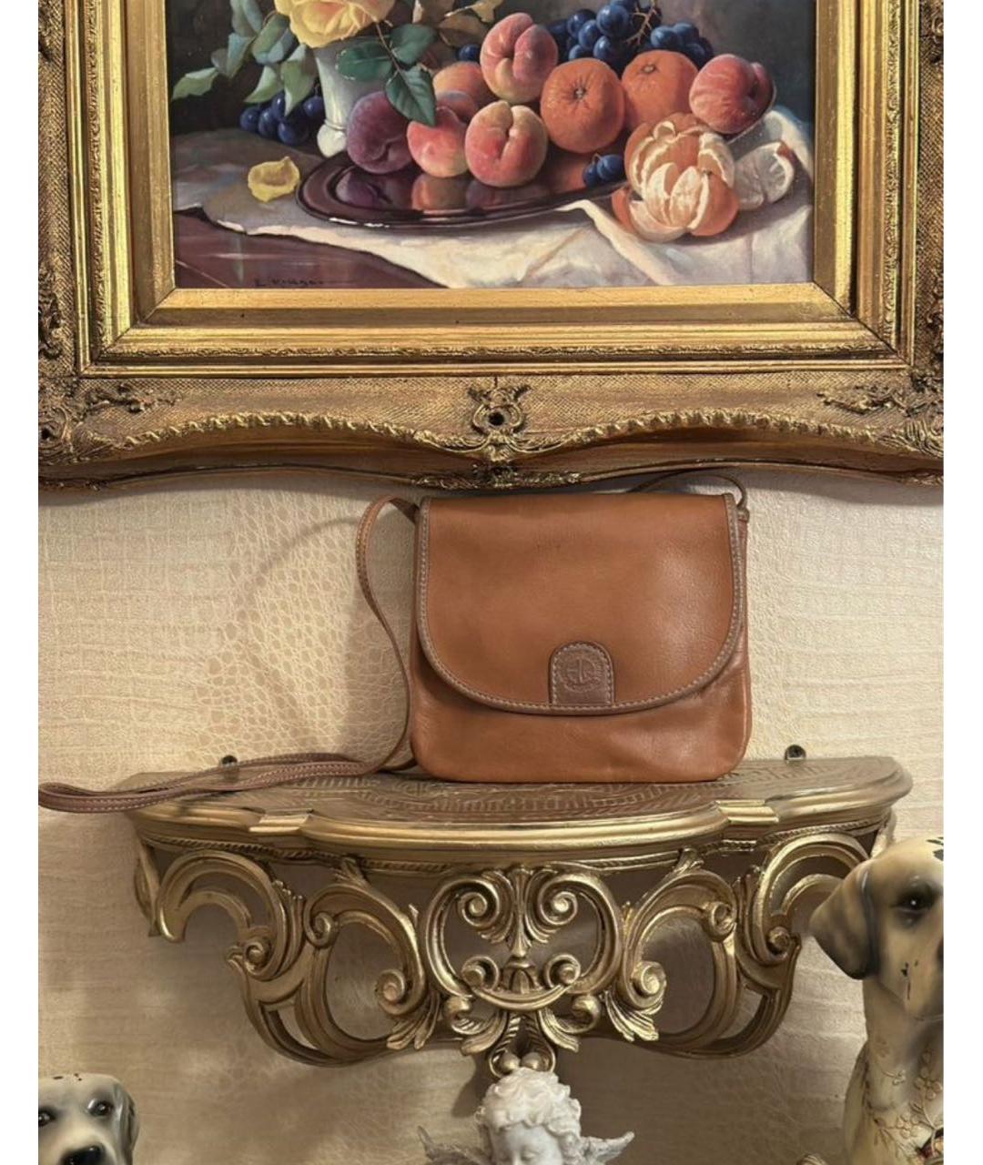 LOEWE Оранжевая кожаная сумка через плечо, фото 5