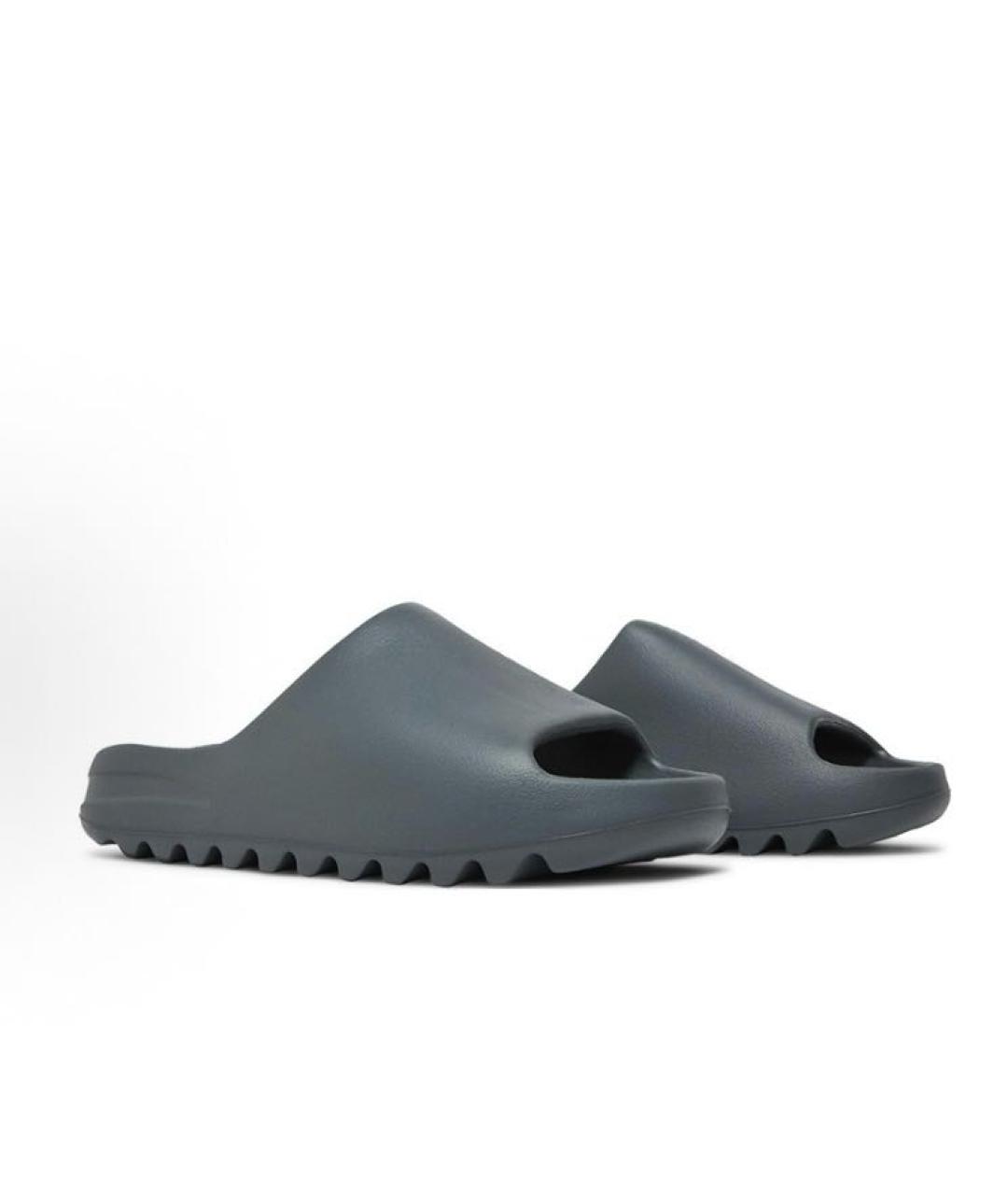 ADIDAS YEEZY Антрацитовые резиновые шлепанцы, фото 3