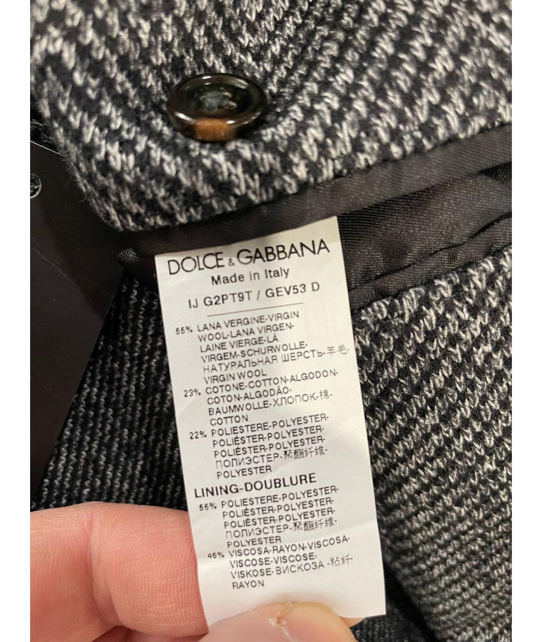 DOLCE&GABBANA Серый шерстяной пиджак, фото 6