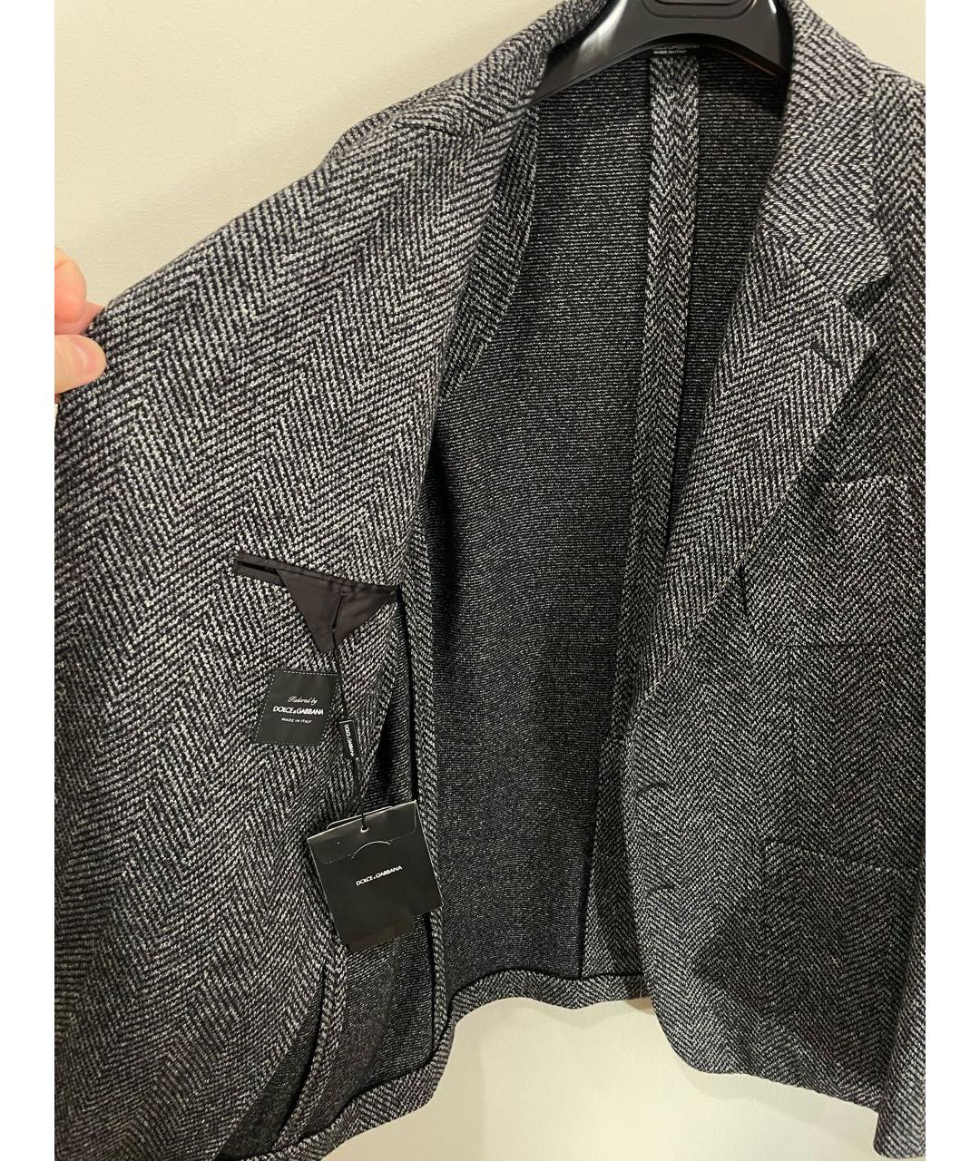 DOLCE&GABBANA Серый шерстяной пиджак, фото 3