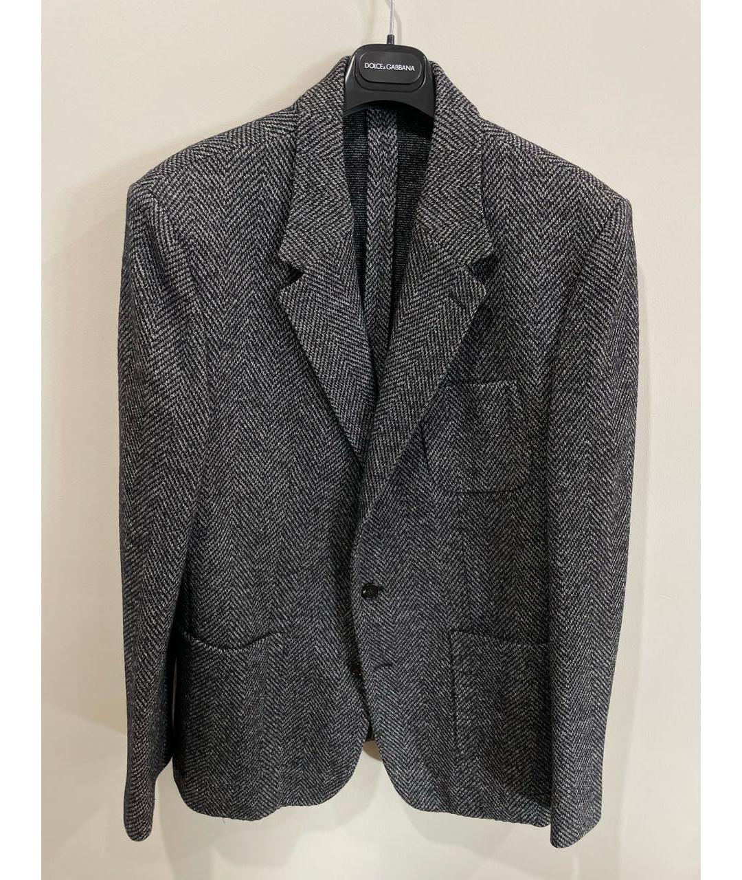 DOLCE&GABBANA Серый шерстяной пиджак, фото 7