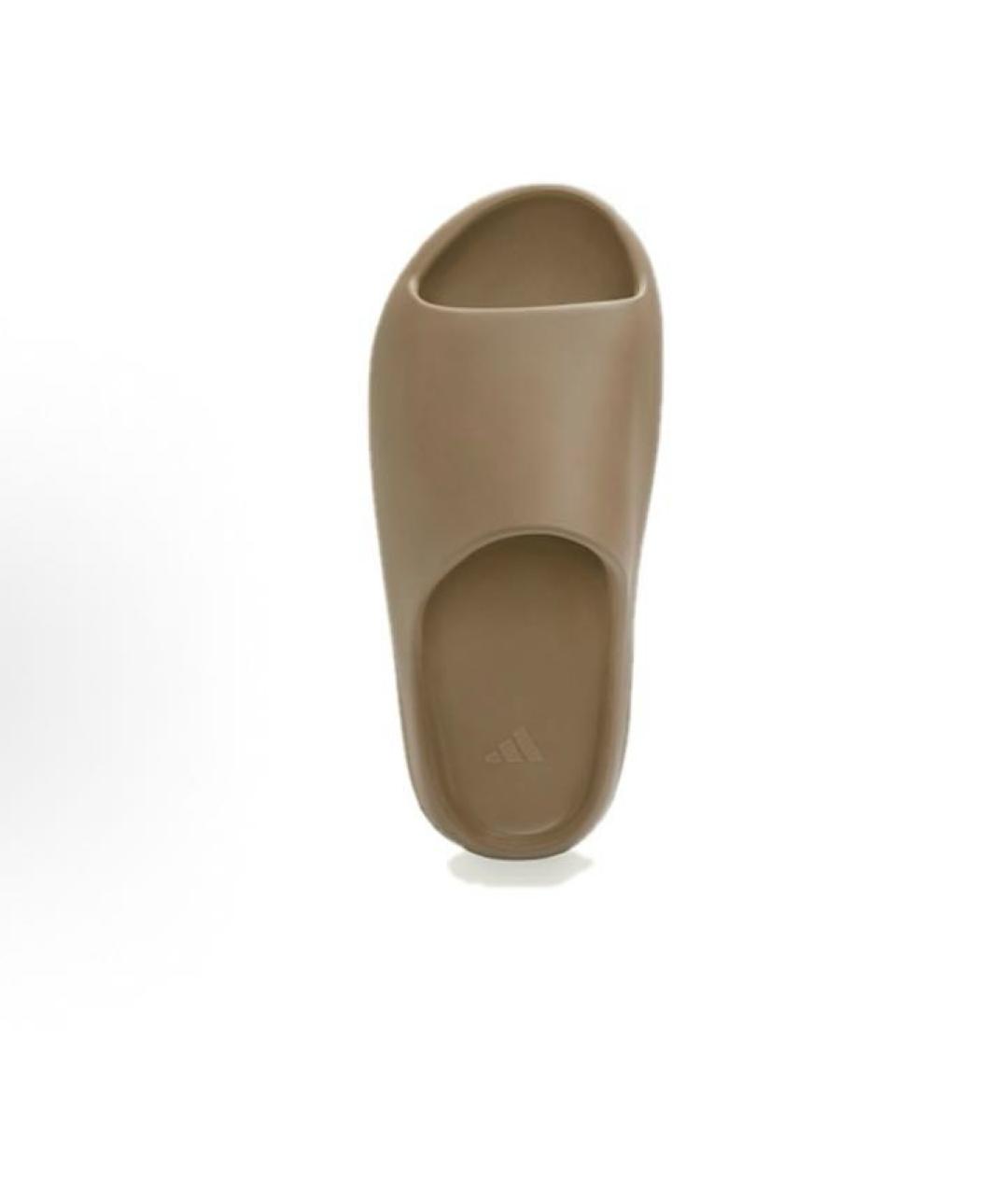 ADIDAS YEEZY Коричневые резиновые шлепанцы, фото 3