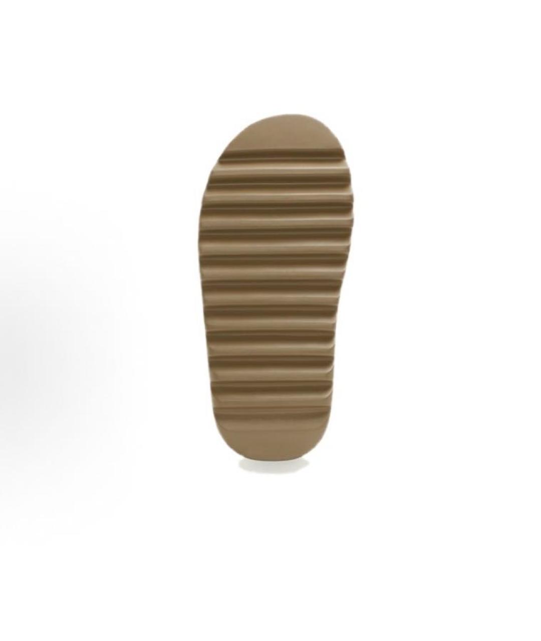 ADIDAS YEEZY Коричневые резиновые шлепанцы, фото 4