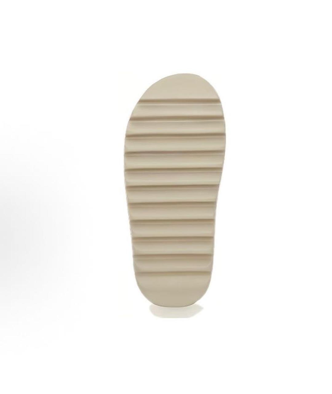 ADIDAS YEEZY Бежевые резиновые шлепанцы, фото 3