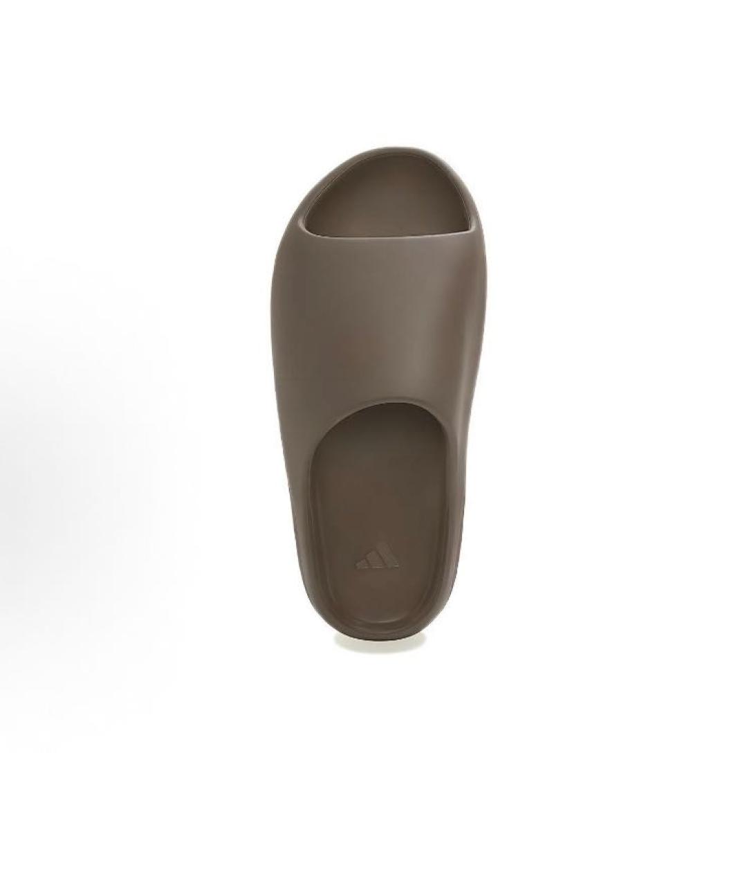 ADIDAS YEEZY Коричневые резиновые шлепанцы, фото 4
