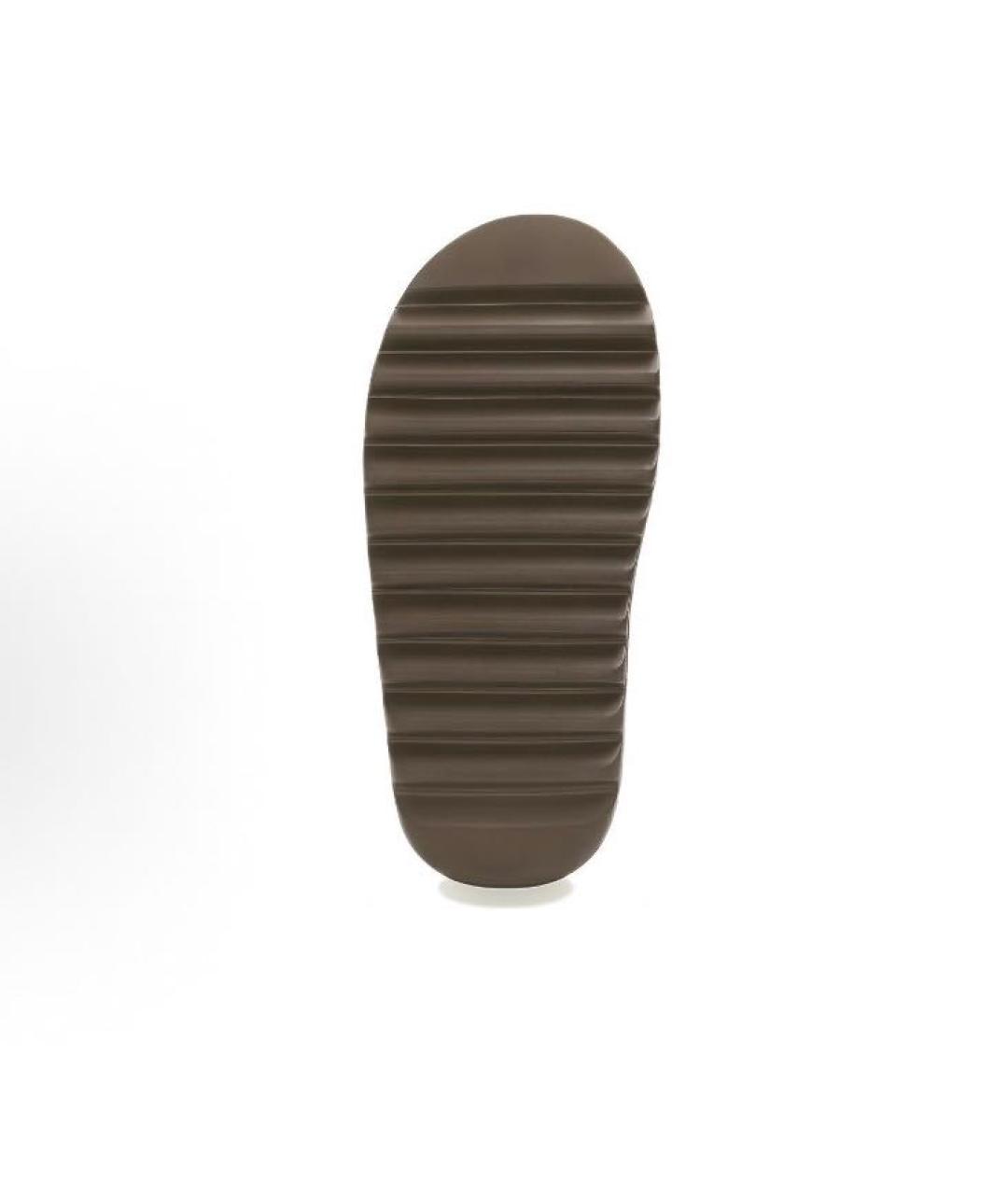 ADIDAS YEEZY Коричневые резиновые шлепанцы, фото 5