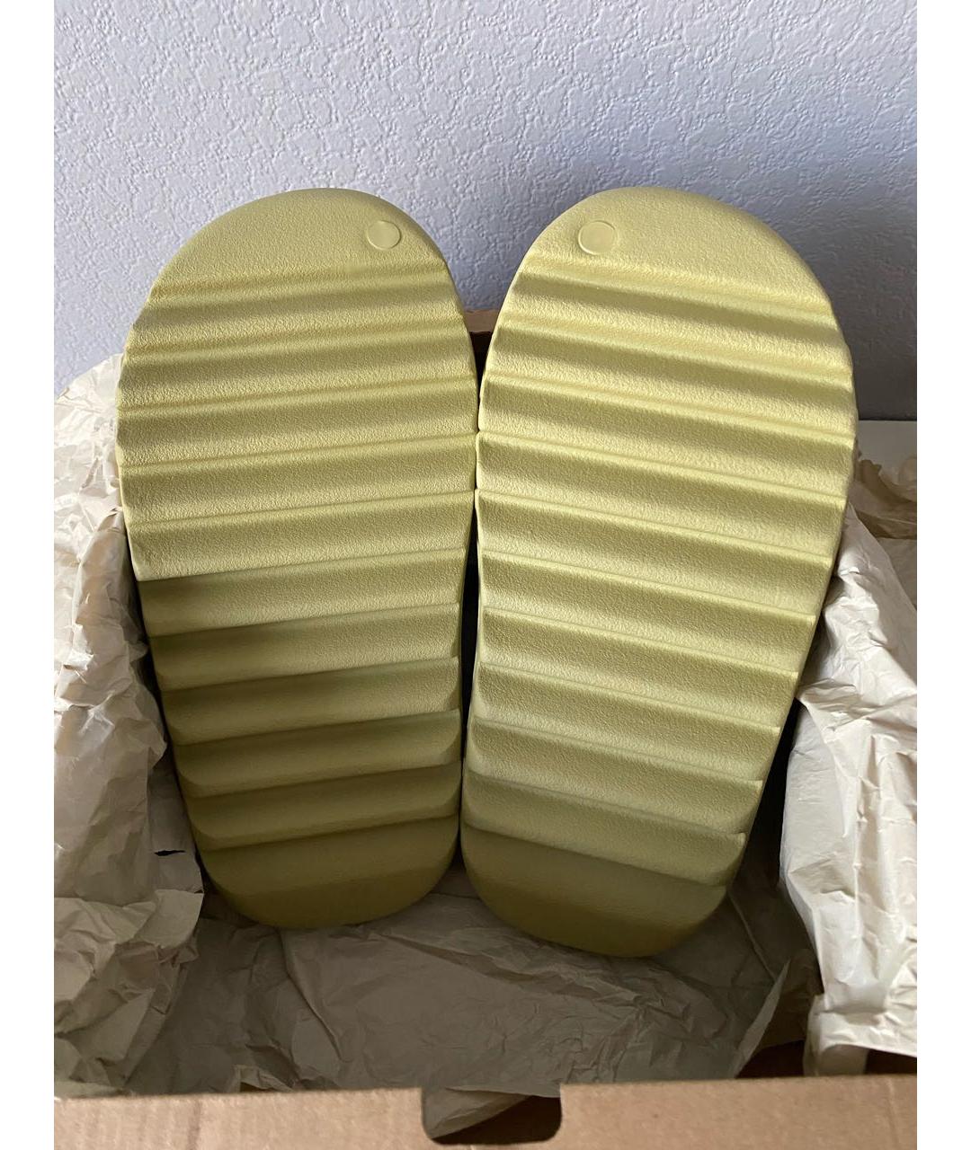 ADIDAS YEEZY Бежевые резиновые шлепанцы, фото 6