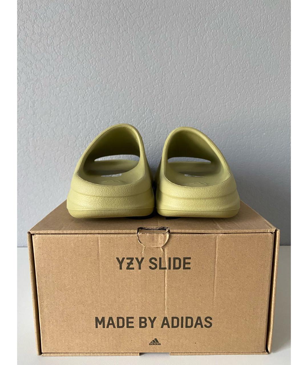 ADIDAS YEEZY Бежевые резиновые шлепанцы, фото 5