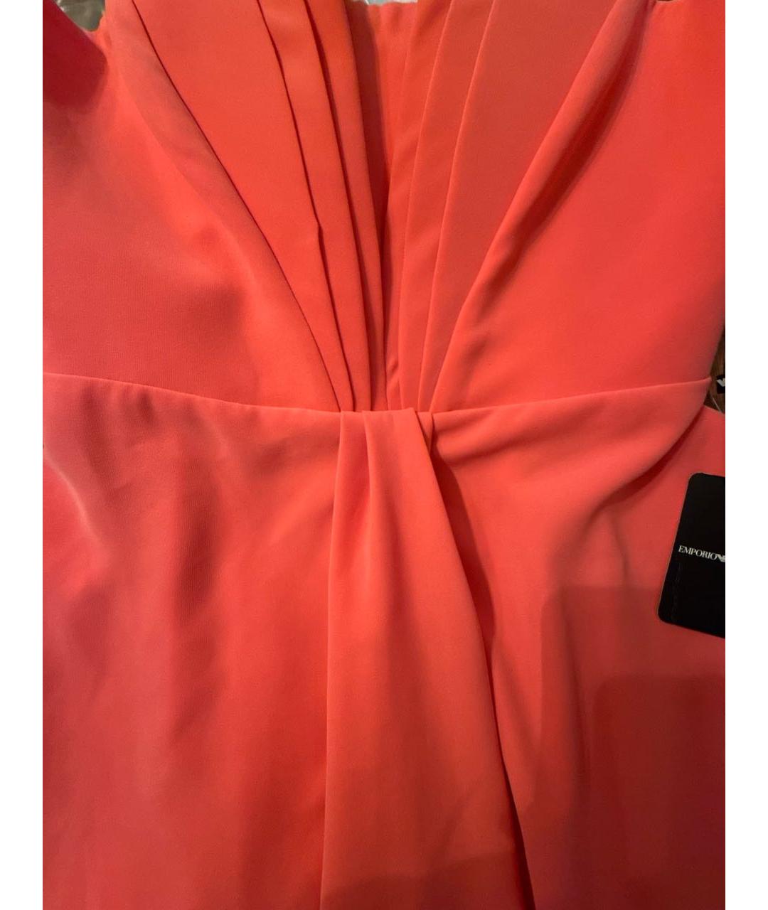 EMPORIO ARMANI Коралловое полиэстеровое коктейльное платье, фото 4