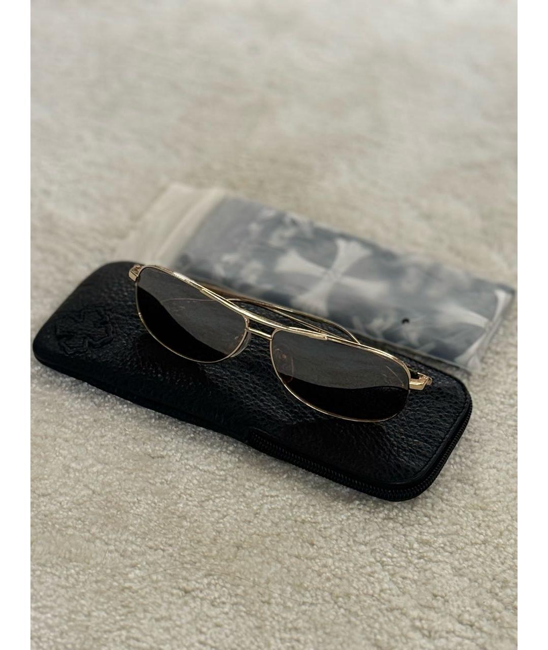 CHROME HEARTS Коричневые металлические солнцезащитные очки, фото 2