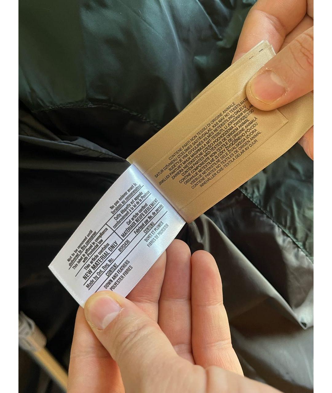 BURBERRY Зеленый полиэстеровый пуховик, фото 7