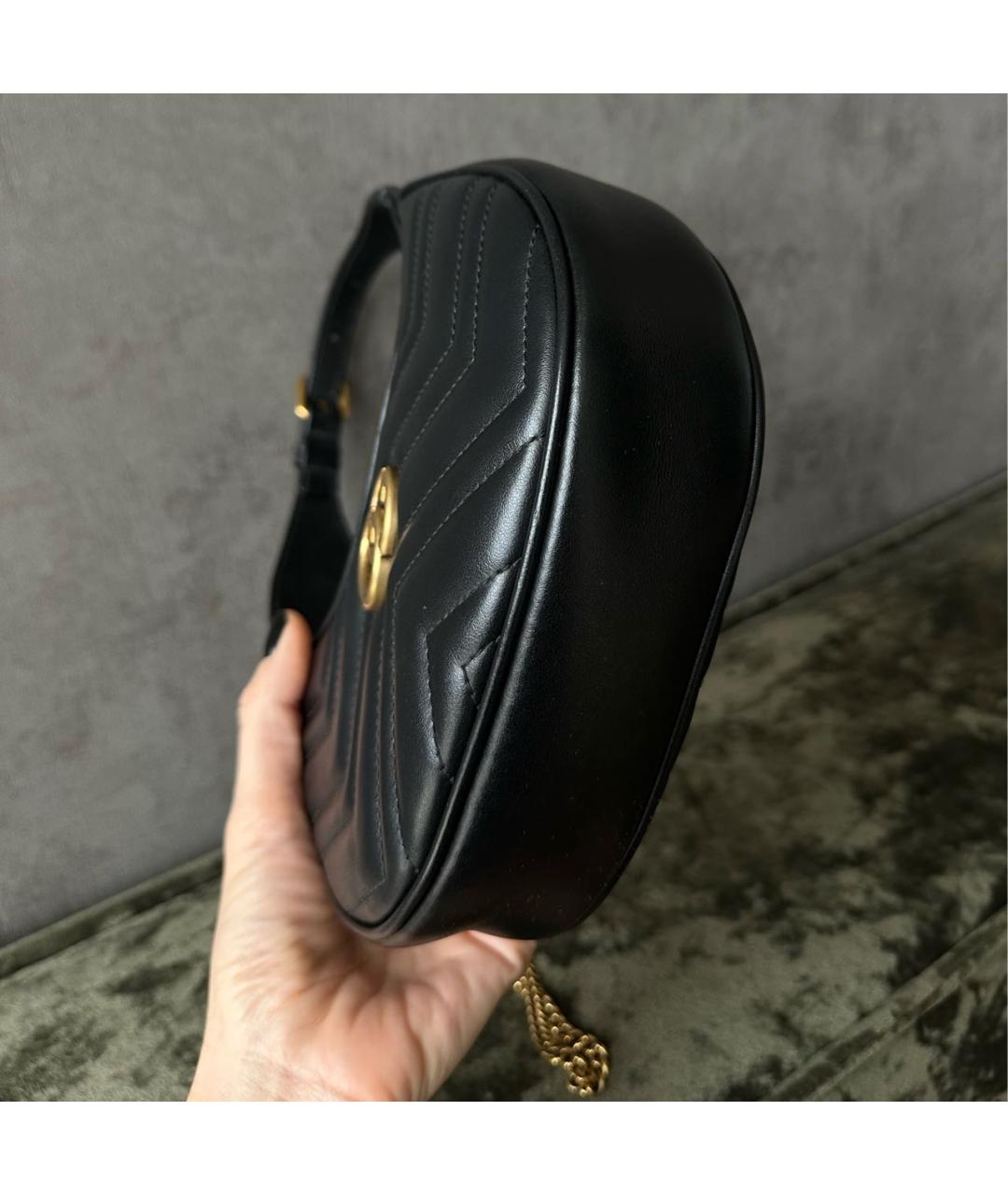 GUCCI Черная кожаная сумка через плечо, фото 5