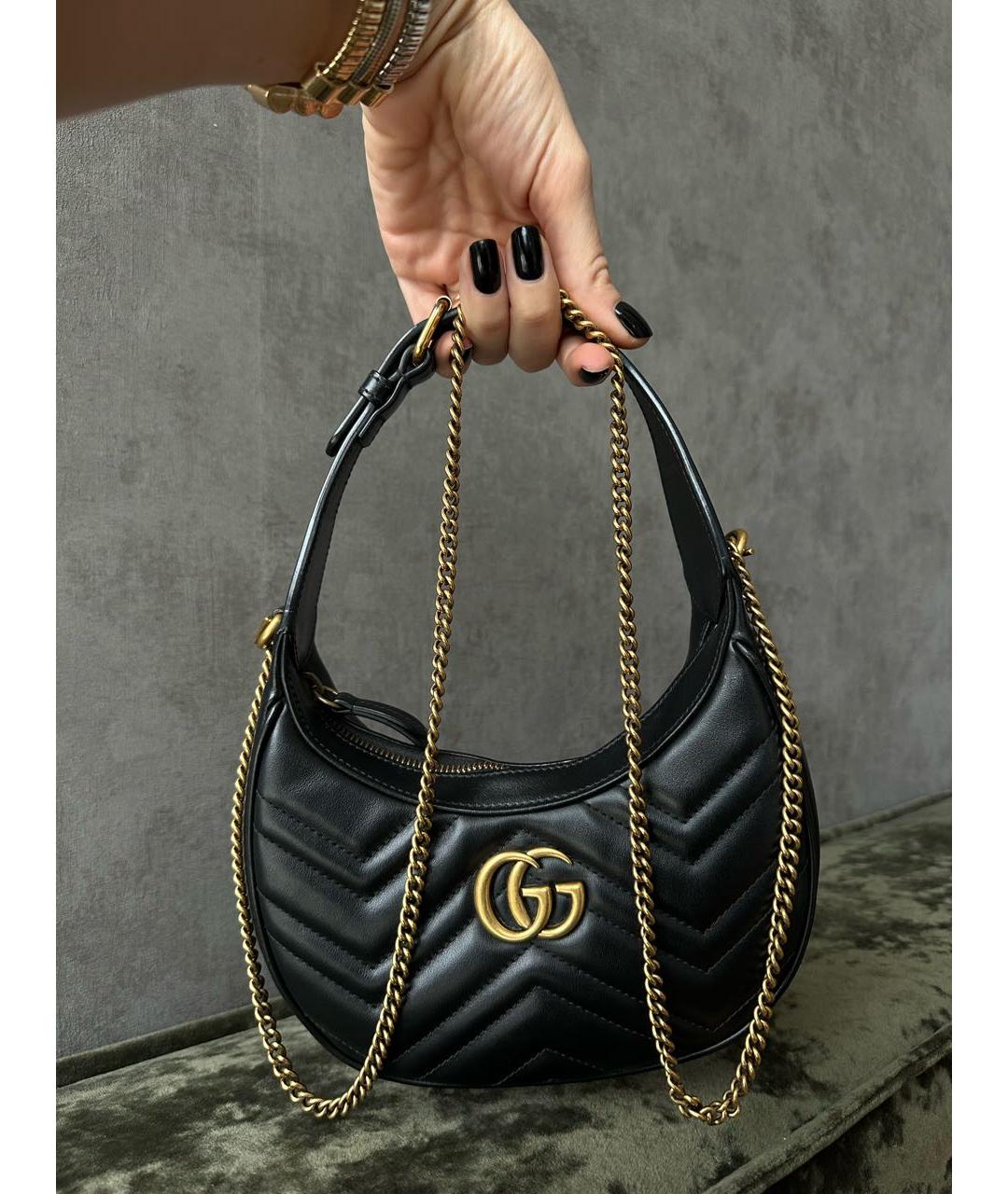 GUCCI Черная кожаная сумка через плечо, фото 3