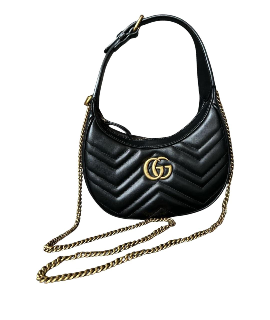 GUCCI Черная кожаная сумка через плечо, фото 1