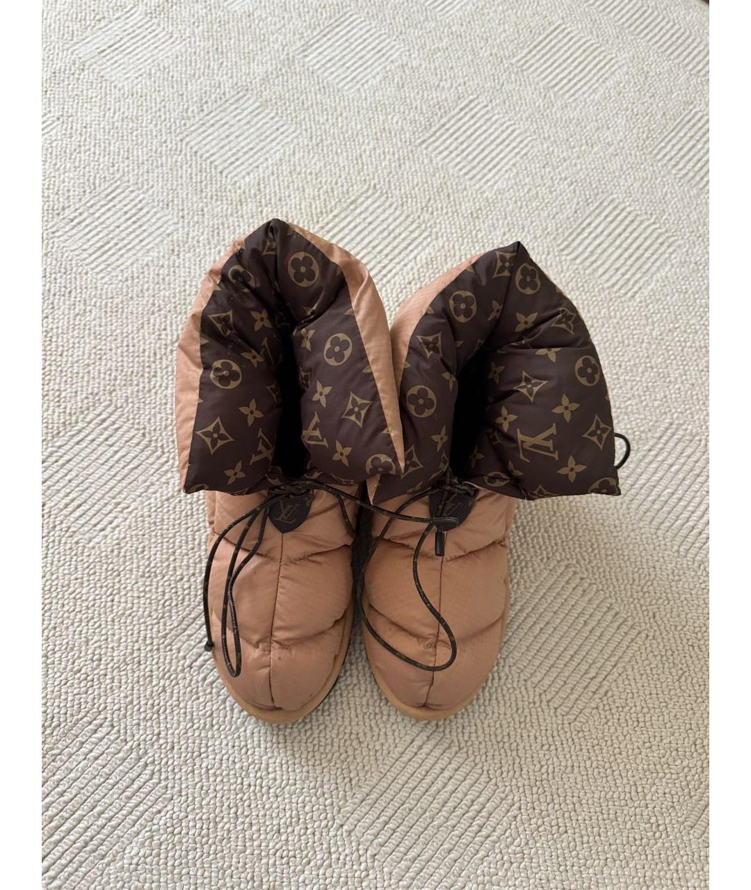 LOUIS VUITTON Бежевые синтетические ботинки, фото 3