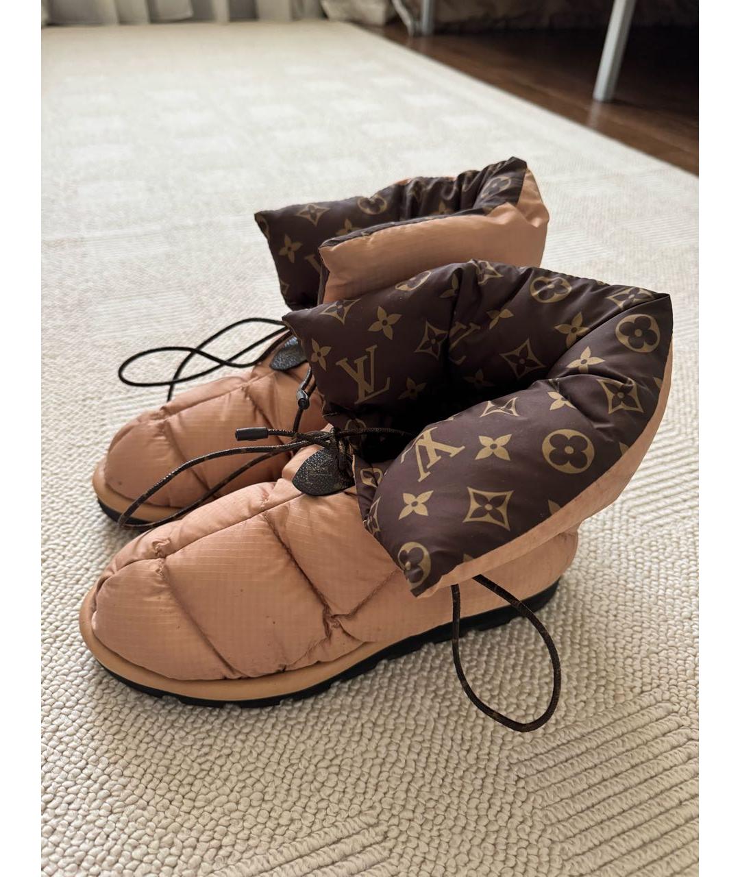 LOUIS VUITTON Бежевые синтетические ботинки, фото 5