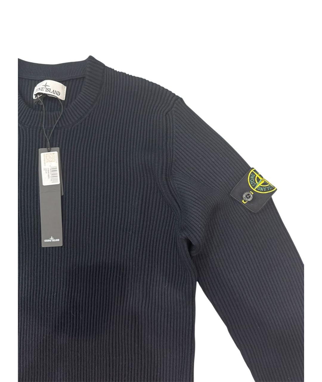 STONE ISLAND Темно-синий шерстяной джемпер / свитер, фото 3
