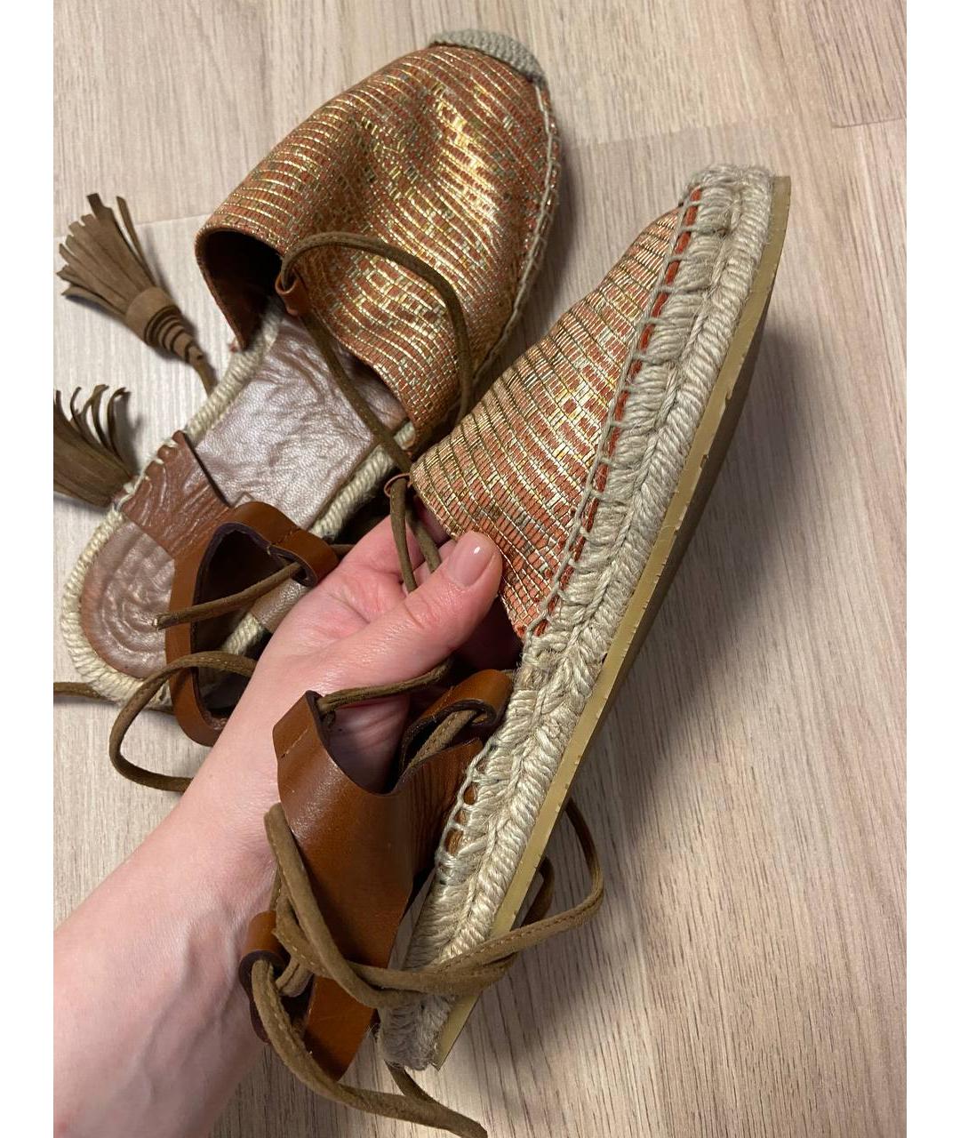 ETRO Бежевые кожаные эспадрильи, фото 8