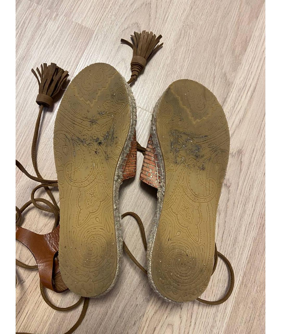 ETRO Бежевые кожаные эспадрильи, фото 5