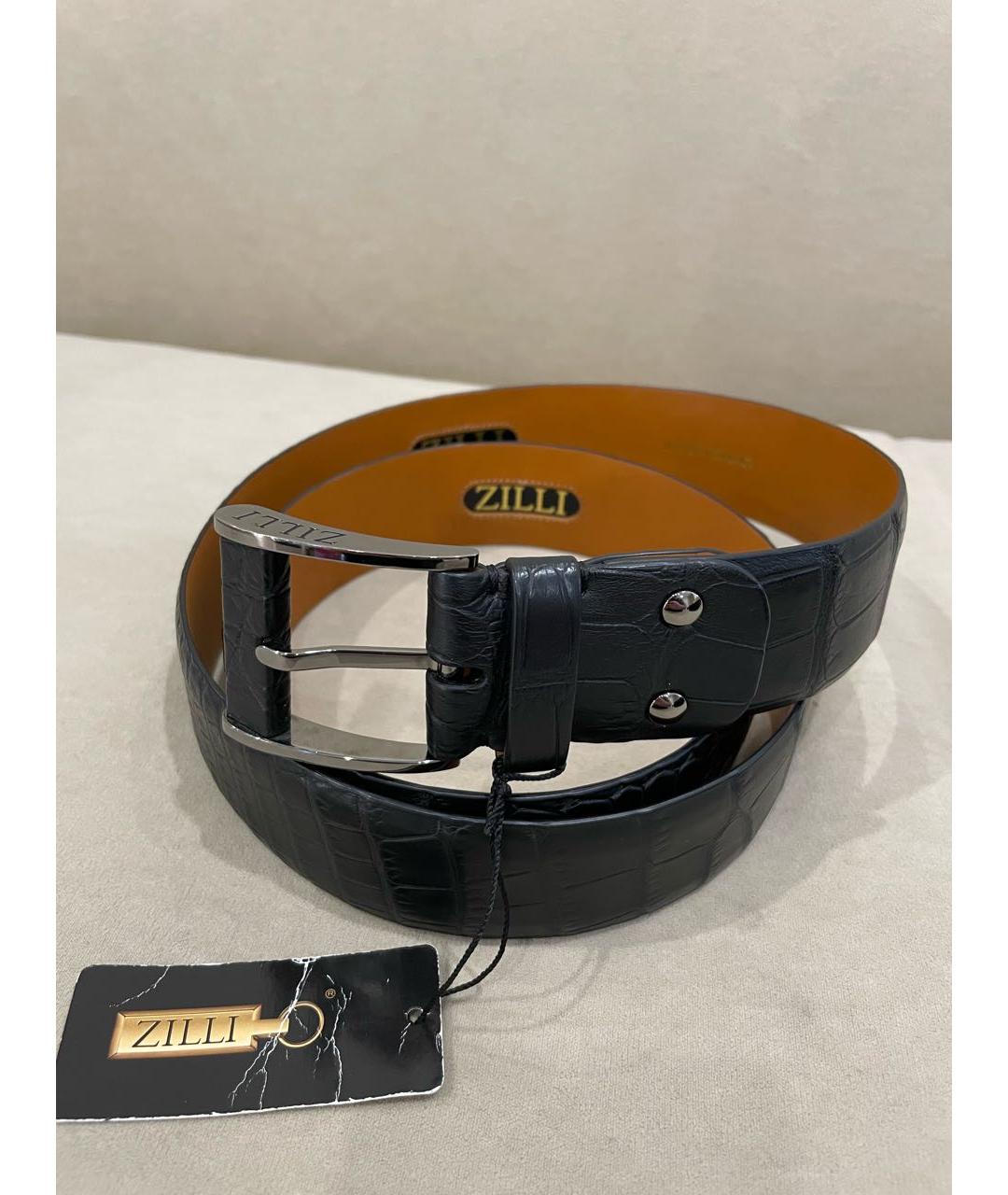 ZILLI Черный ремень из экзотической кожи, фото 6