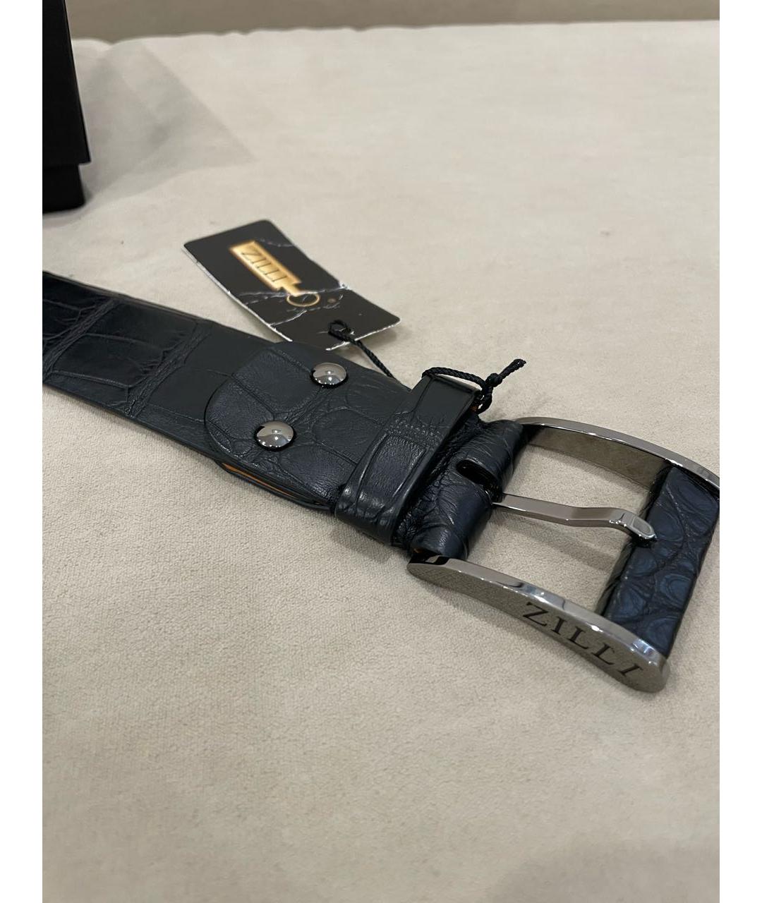 ZILLI Черный ремень из экзотической кожи, фото 2
