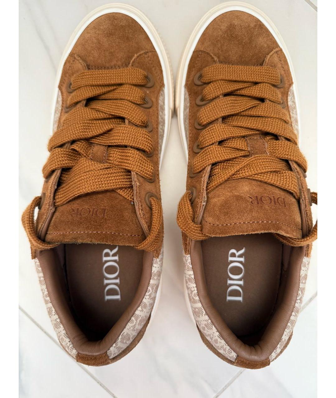 CHRISTIAN DIOR Коричневые замшевые низкие кроссовки / кеды, фото 5