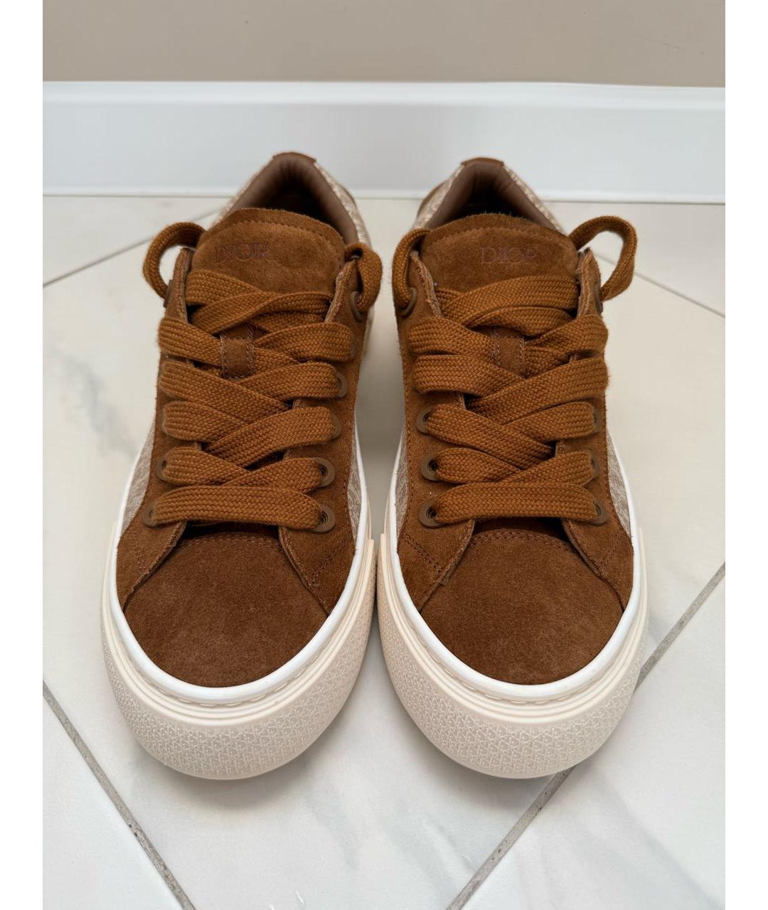 CHRISTIAN DIOR Коричневые замшевые низкие кроссовки / кеды, фото 2