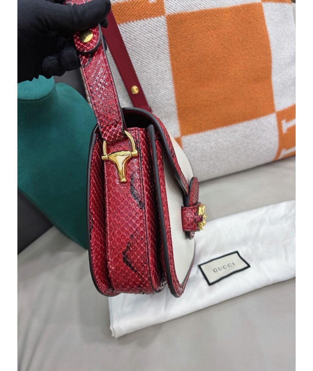 GUCCI Белая кожаная сумка через плечо, фото 3