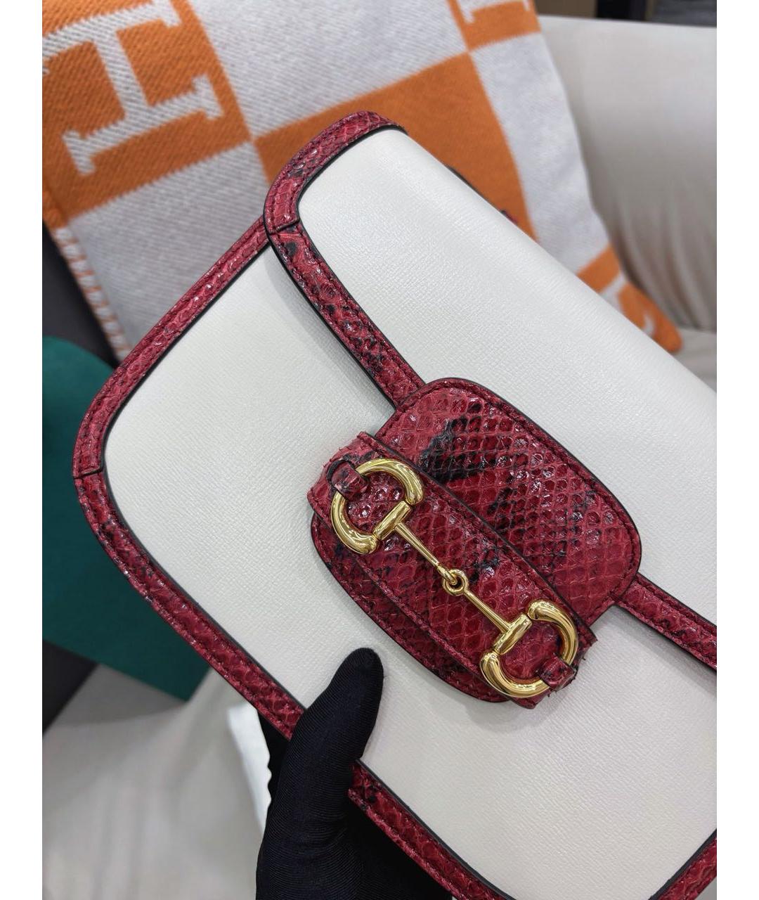 GUCCI Белая кожаная сумка через плечо, фото 4