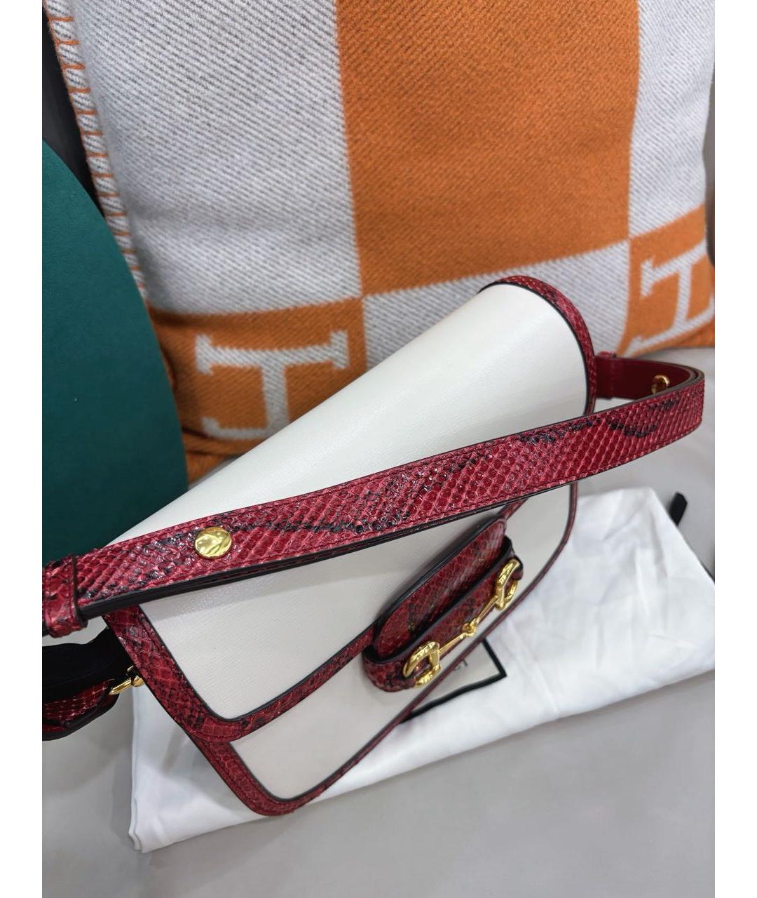 GUCCI Белая кожаная сумка через плечо, фото 7