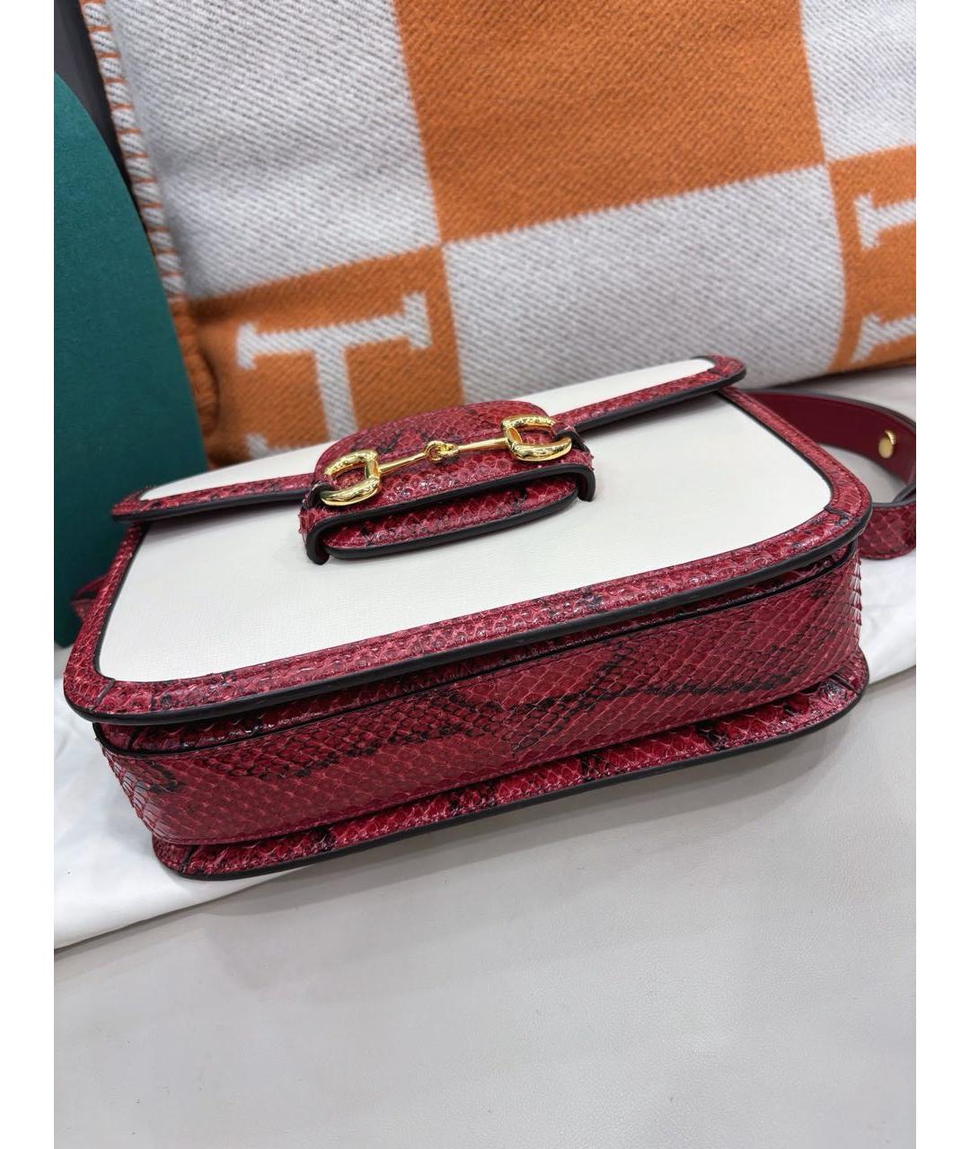 GUCCI Белая кожаная сумка через плечо, фото 6