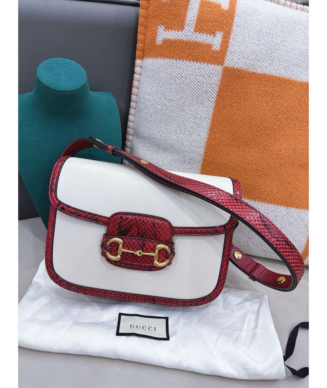 GUCCI Белая кожаная сумка через плечо, фото 9