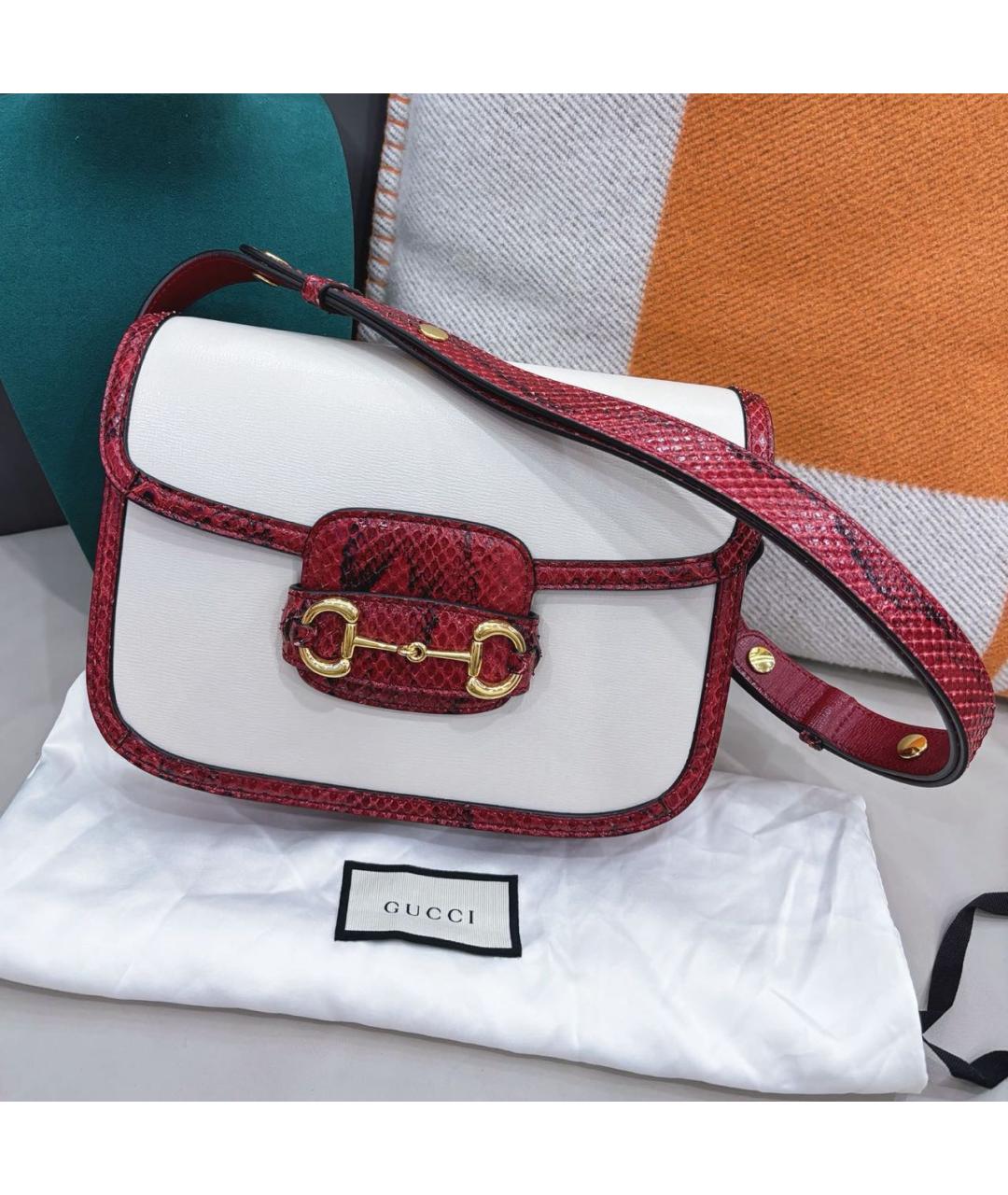 GUCCI Белая кожаная сумка через плечо, фото 2