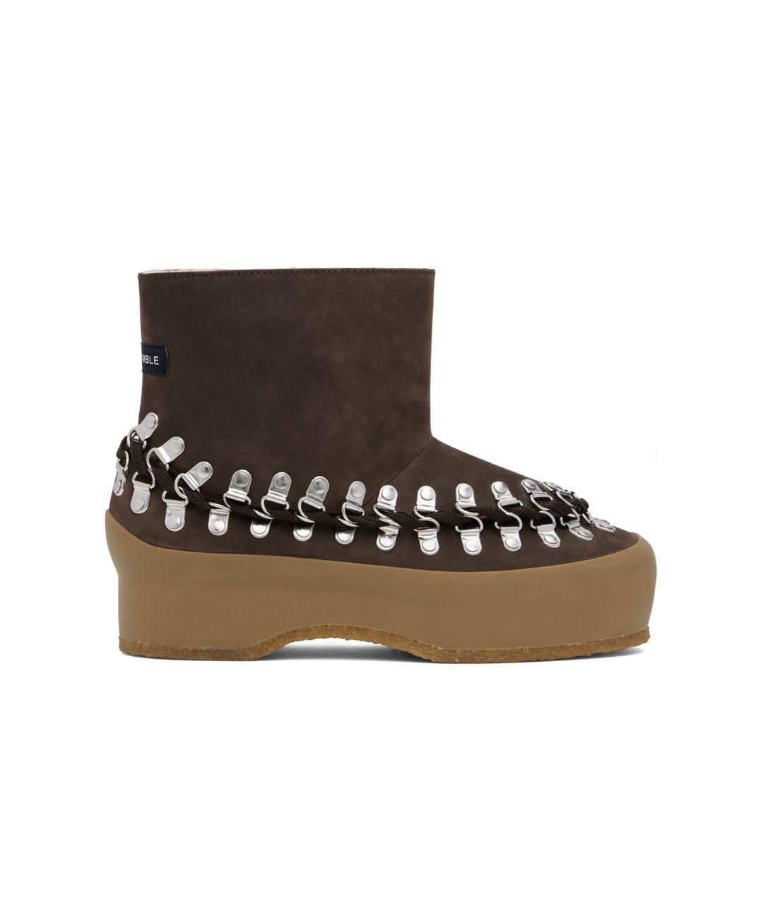 BLUEMARBLE Коричневые замшевые высокие ботинки, фото 1