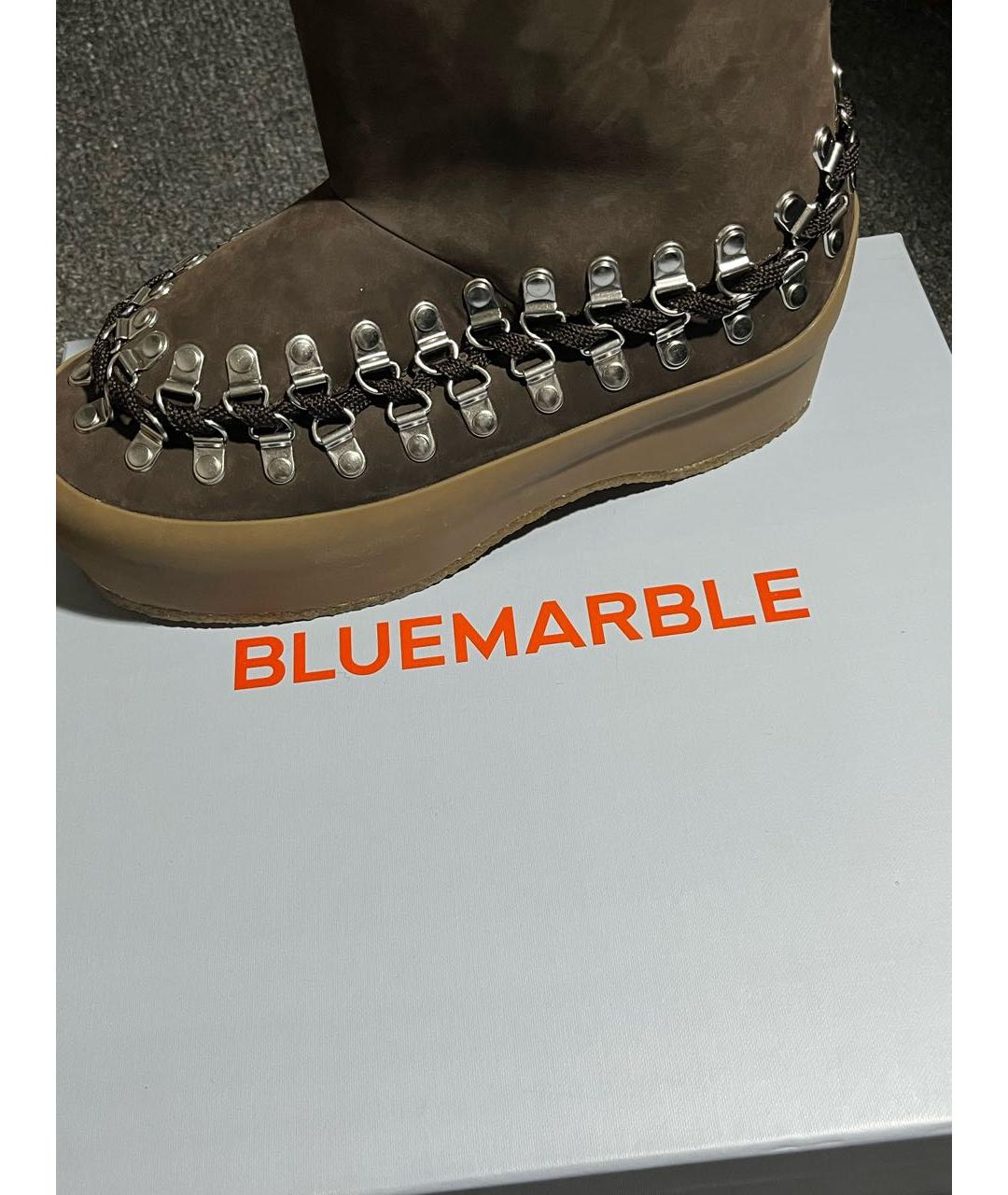 BLUEMARBLE Коричневые замшевые высокие ботинки, фото 7